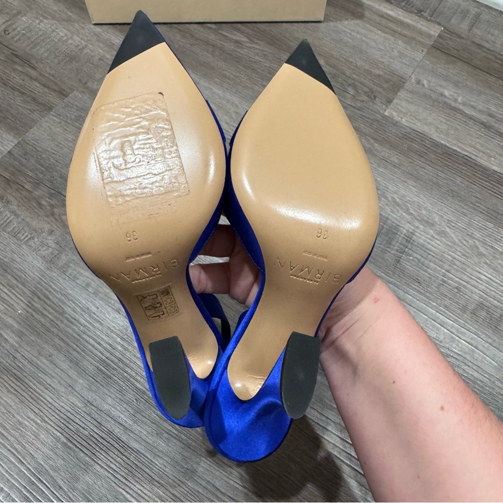 Alexandre Birman Clarita Satin Slip Slingback in Electric Blue - Picture 9 of 14